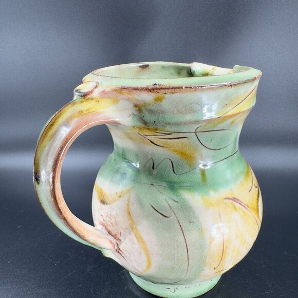 Vintage Italian Pottery Pitcher Carafe Hand Made Ceramic Made In Italy Decor VTG - Picture 15 of 16